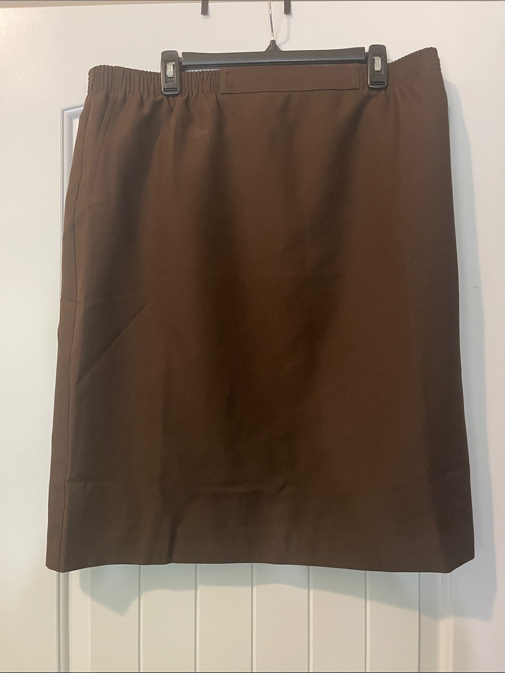 Alfred Dunner Brown Midi Straight Skirt